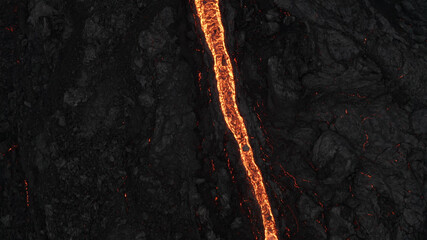 lava eruption volcano with snowy mountains, Aerial view
Hot lava and magma coming out of the...