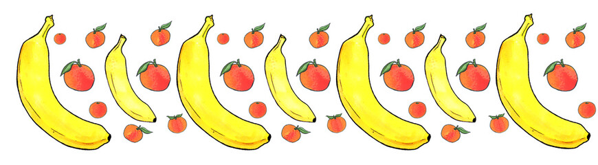 lime composition of bananas and mandarines