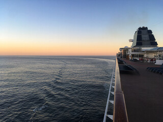 Breathtaking sunset sunrise dusk dawn twilight panoramic scenic landscape view of New England coast...