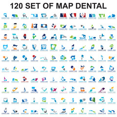 set of map dental vector , set of dentistry logo
