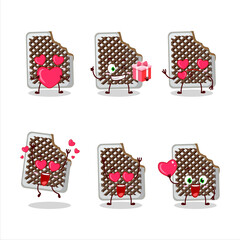 Otacos food cartoon character with love cute emoticon