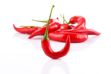 Red chili pepper isolated on a white
