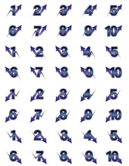 アイコンセット01（数字1～10と矢印のセット）