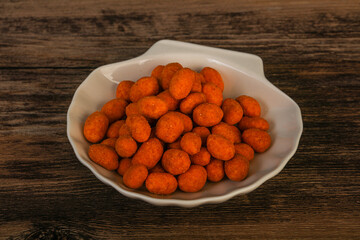 Spicy peanut heap in the bowl