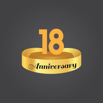 18 years anniversary celebration logo vector template design illustration