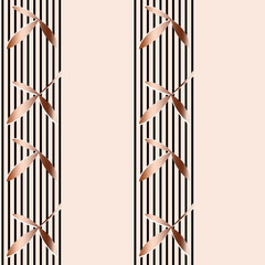 A pattern of plant elements, leaves, and branches. Graphic illustration. Seamless design for printing on paper or fabric.