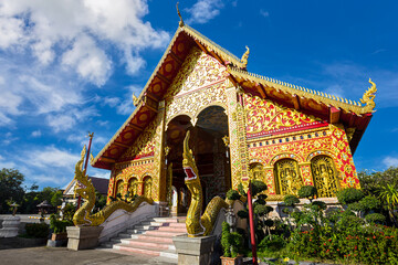 Wat Jet Yot in the city of Chiang Rai, Thailand. - obrazy, fototapety, plakaty