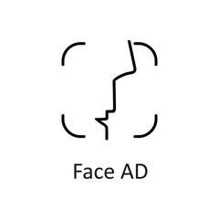 Fototapeta premium The face ID icon is black. Isolated vector illustration