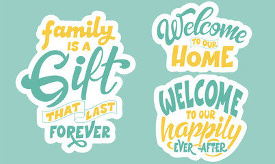 Set of home quote on white background. Photography family overlays. Hand drawn lettering poster for housewarning poster, greeting card, decoration. Vector illustration