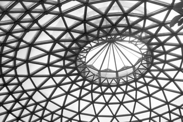 Unusual domed conservatory hot house in Mt Cootha Botanical Gardens, Brisbane, Queensland, Australia