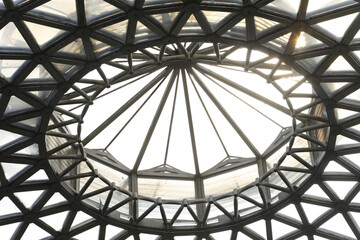 Unusual domed conservatory hot house in Mt Cootha Botanical Gardens, Brisbane, Queensland, Australia