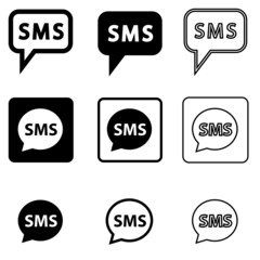 Sms icon vector set. message illustration sign collection. communication symbol or logo.