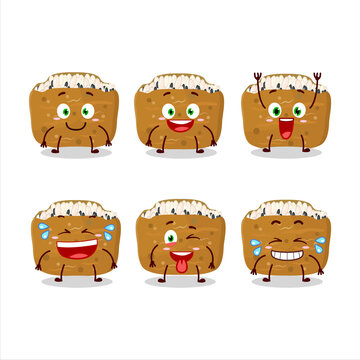 Cartoon character of inarizushi with smile expression