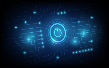 Power button technology background, Power button concept, futuristic digital innovation background vector illustration