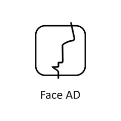 The face ID icon is black. Isolated vector illustration