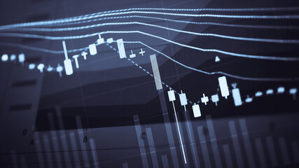 Personal financial planning concept. Businessman workplace with papers for financial planning. Business people discussing the charts and graphs showing the results of successful financial planning.	
