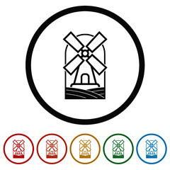 Windmill logo design color set