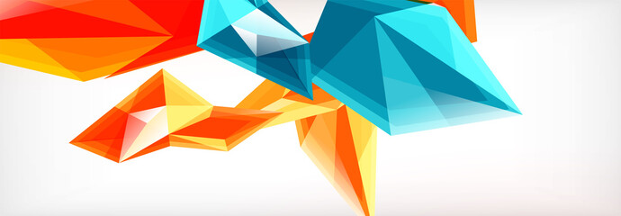 Vector 3d triangles and pyramids abstract background for business or technology presentations, internet posters or web brochure covers