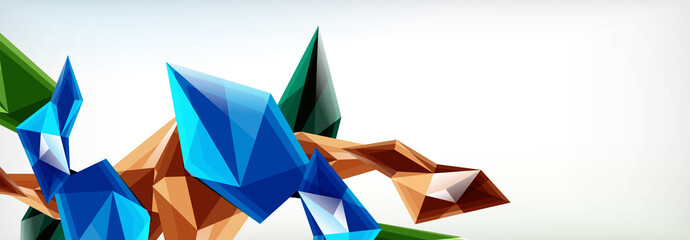 Vector 3d triangles and pyramids abstract background for business or technology presentations, internet posters or web brochure covers