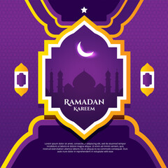 ramadhan banner mosque shape and moon