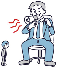 パワハラ　シンプル　イラスト