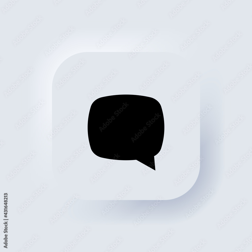 Poster message speech bubble icon. communication concept. neumorphic ui ux white user interface web button.