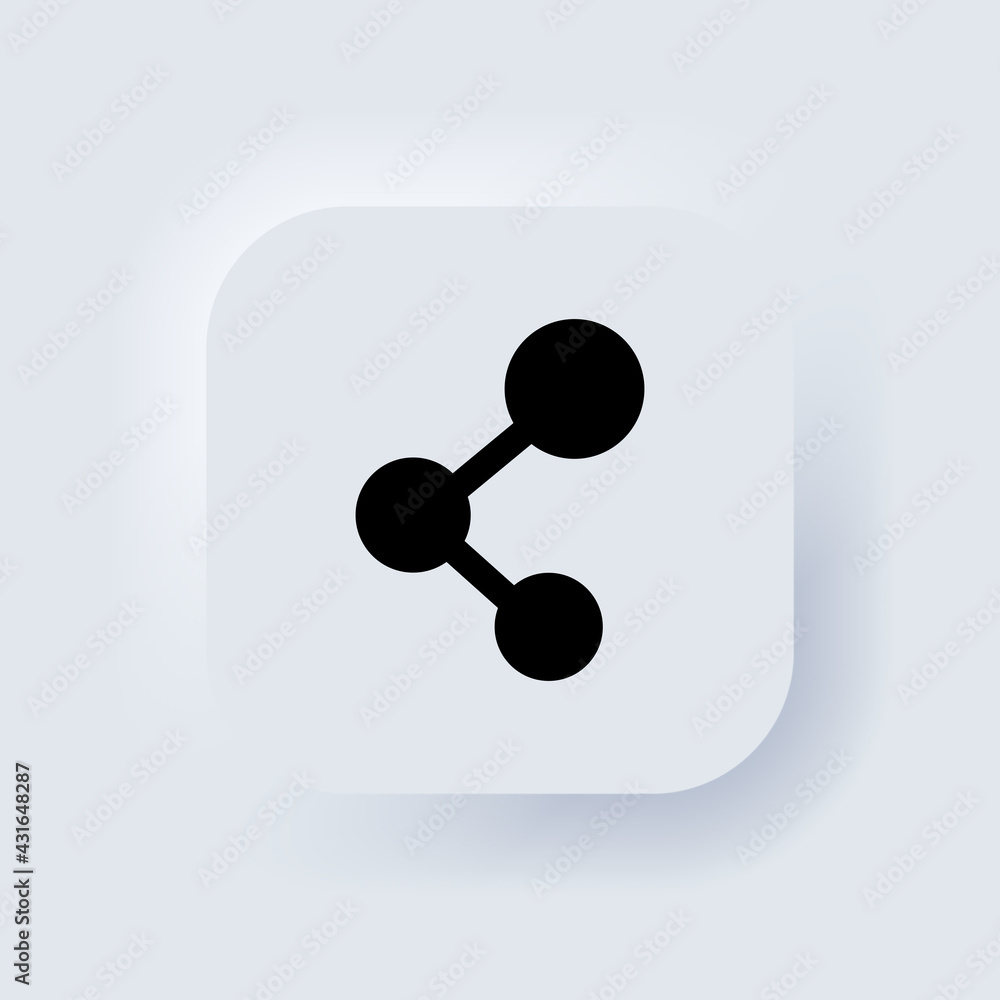 Poster share icon. social media concept. blogging. neumorphic ui ux white user interface web button. neumor