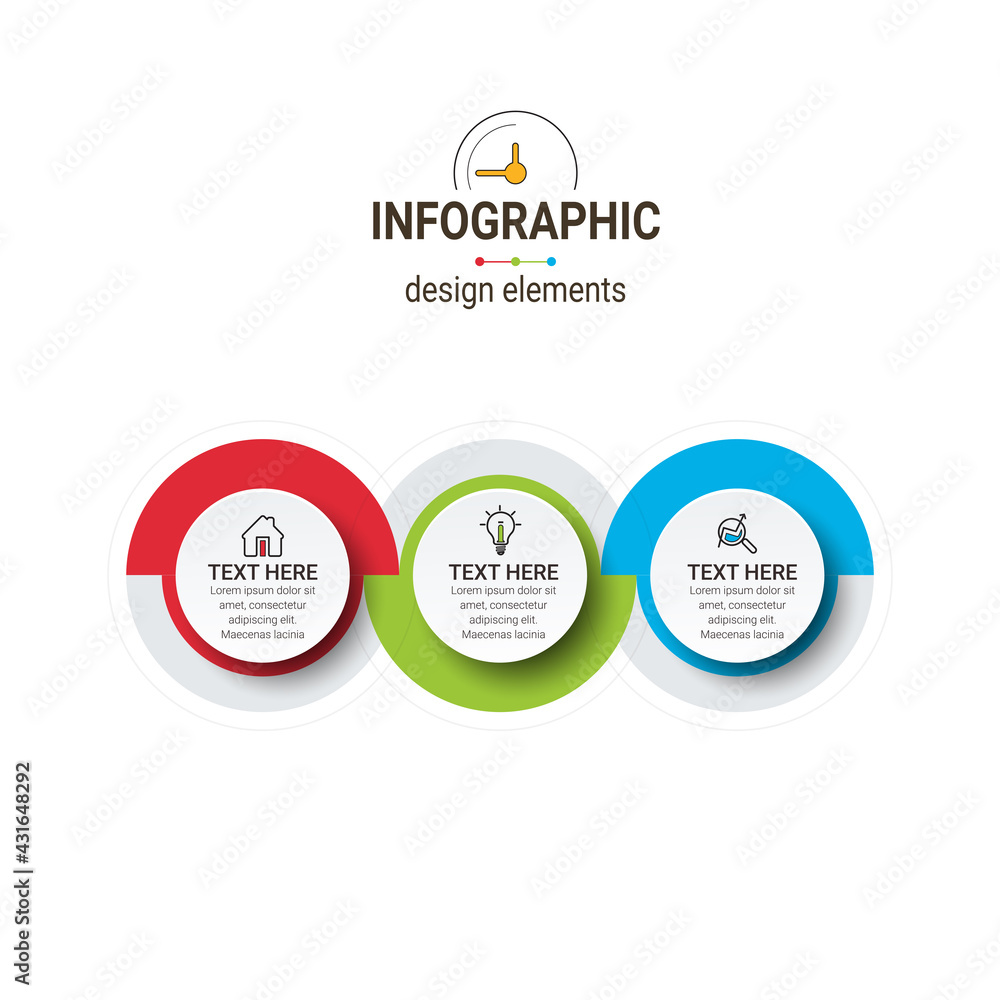 Poster vector illustration infographic design template with icons. can be used for workflow layout, diagram