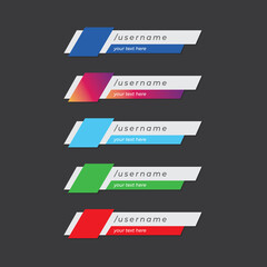 Social Media Lower Third Set Collection Vector Design