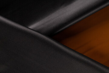 draped surface of imitation leather for sewing clothes in copper color