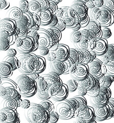 Grey gradient overlay texture with abstract hand-drawn curls or spiral swirl, fabric print