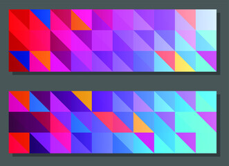 Bright rainbow background of triangles with backlight effect