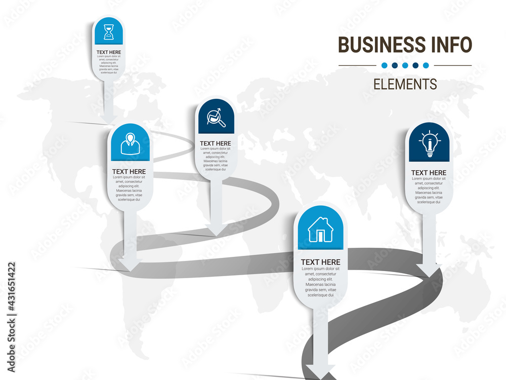Poster business data visualization. timeline infographic icons designed for abstract background template. v