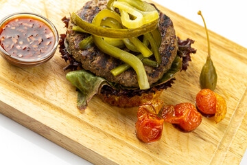 Grilled burger minced meat cutlets