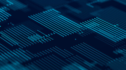 Digital technology background. Big data visualization. Technology and science. 3d rendering.