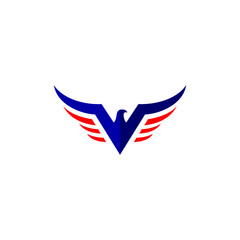 V Eagle Logo For Military Design