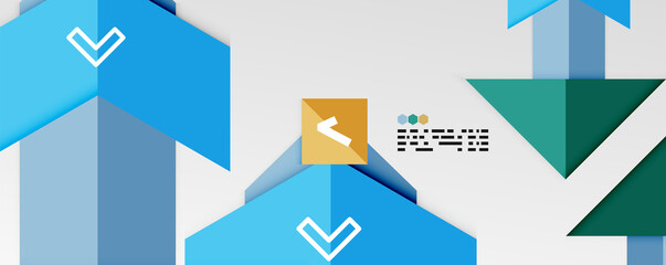 Shiny color triangles and geometric shapes vector abstract background