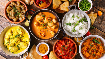 assorted of indian food selection