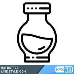 ink bottle icon in line style. vector illustration isolated on white background. EPS 10