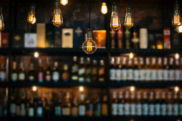 Blurred liquor bar background	