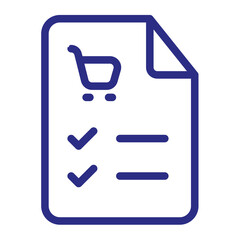 shopping list order checked single isolated icon with outline style