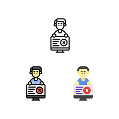 Problem computer crash and website error Icon, Logo, and illustration