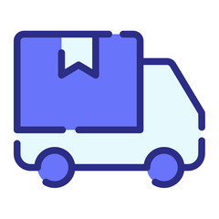 delivery package car deliver single isolated icon with dash or dashed line style