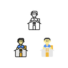 Problem home, house feels like hell, broken home Icon, Logo, and illustration