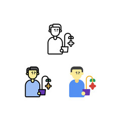 Problem plant withered plants cannot grow Icon, Logo, and illustration