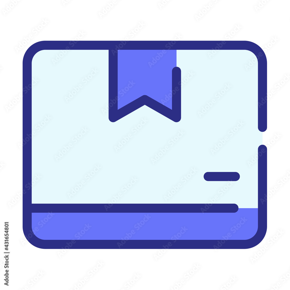 Aufkleber product package item box single isolated icon with dash or dashed line style