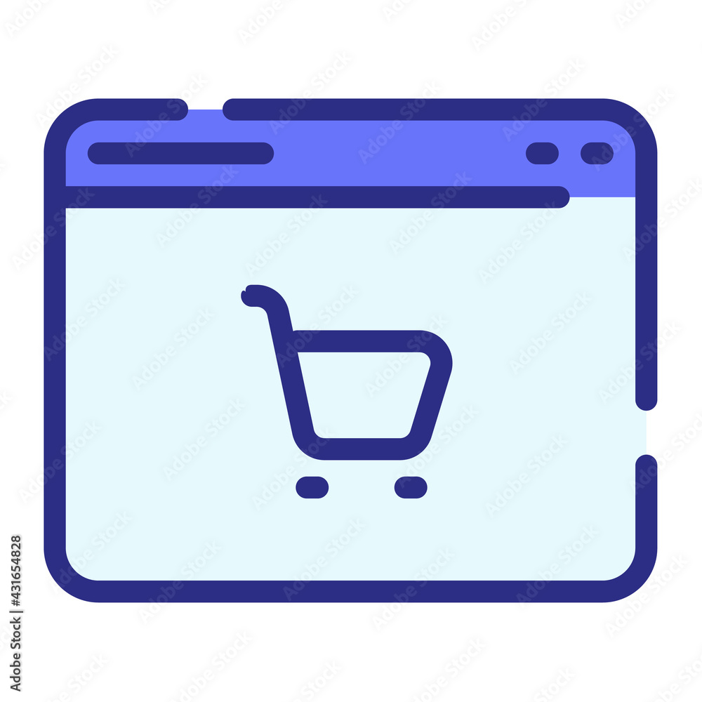 Poster online shop marketplace web single isolated icon with dash or dashed line style