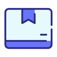 product package item box single isolated icon with dash or dashed line style