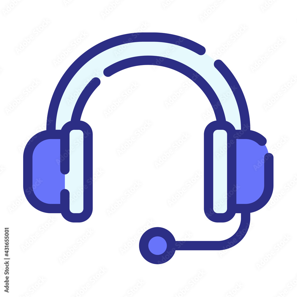Poster customer service help support single isolated icon with dash or dashed line style