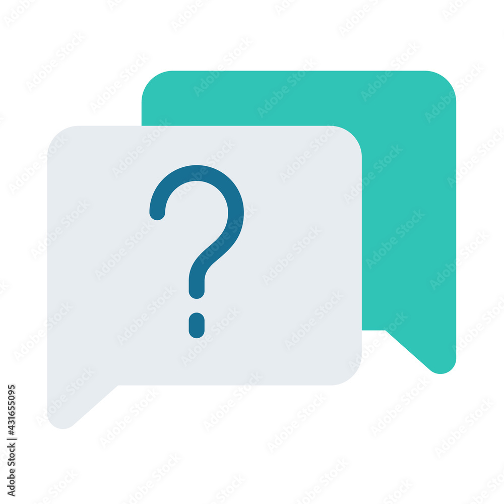 Poster question help ask comment single isolated icon with flat style